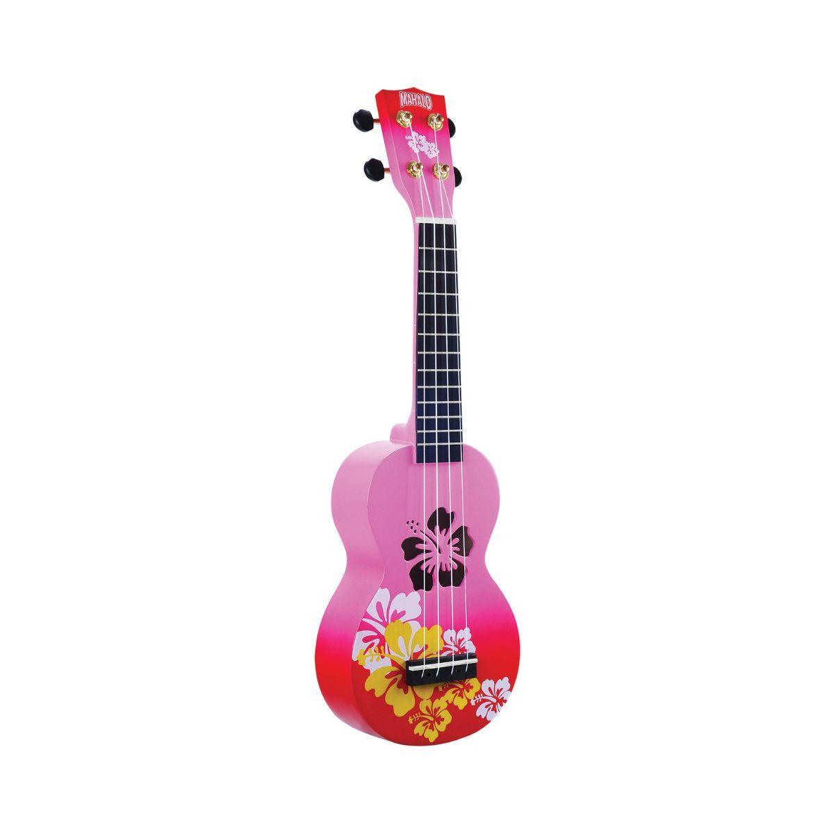 جيتار اطفال أحمر وزهري ماهالو Mahalo Ukulele Hibiscus Red Burst