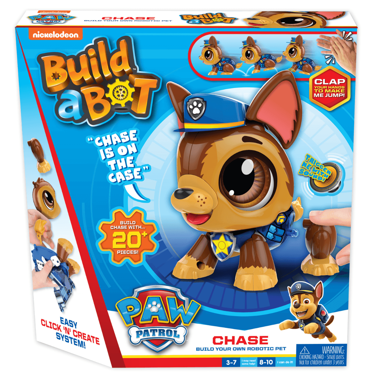 مجسمات روبوت للاطفال تصميم الجرو بيلد ابوت Build a Bot Paw Patrol Chase