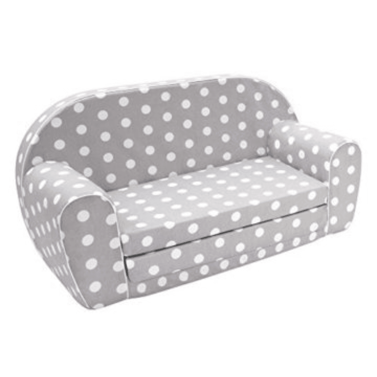 كرسي اطفال للجلوس تصميم منقط باللون الرمادي والأبيض ديل سيت Delsit Sofa Bed Grey with Polka Dots