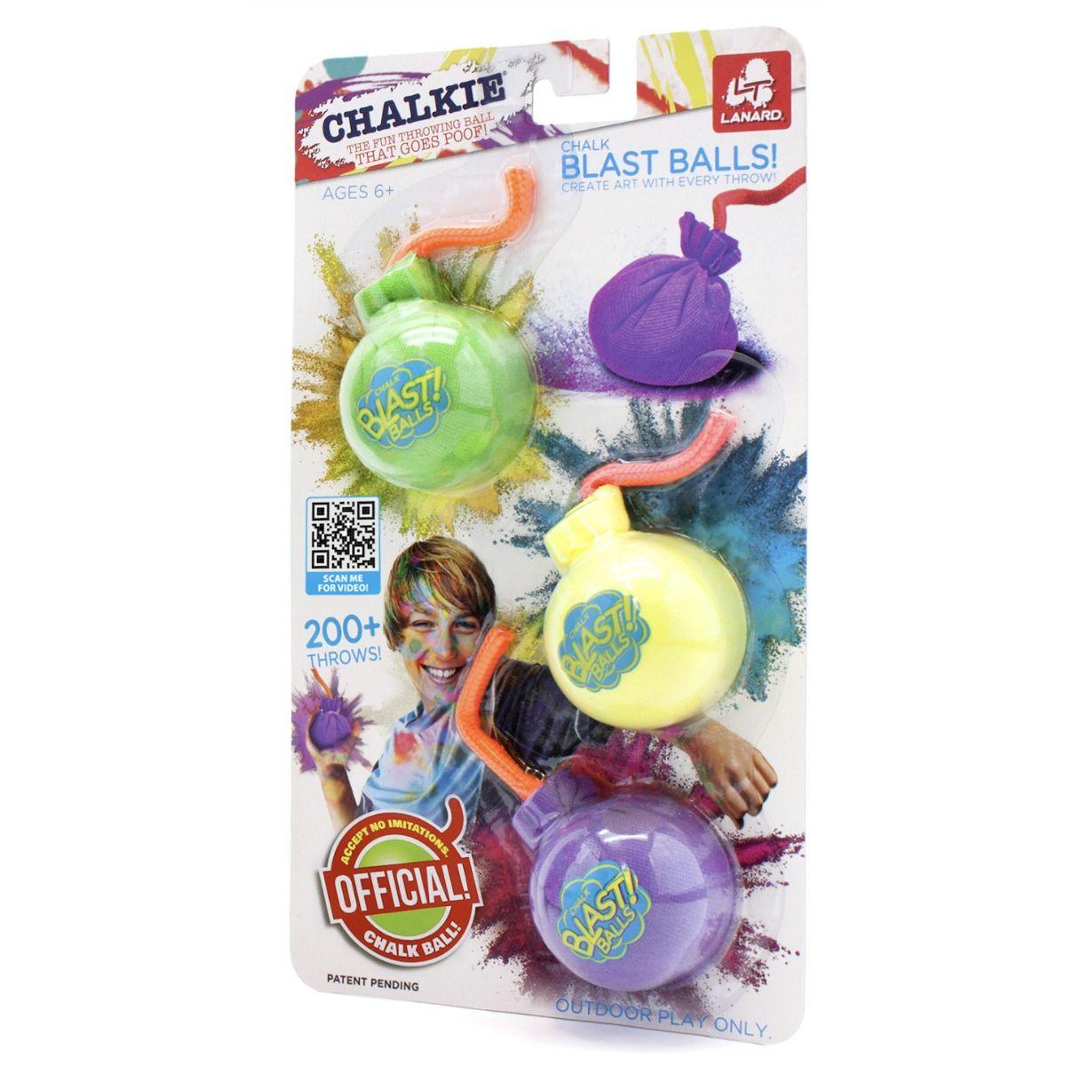 Chalkie Chalk Blast Balls 3 Pcs Set (Green, Yellow & Purple)