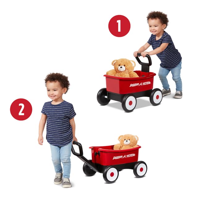 لعبة عربة اطفال 2 في 1 راديو فلاير Radio Flyer My 1st 2 In 1 Wagon With Teddy Bear