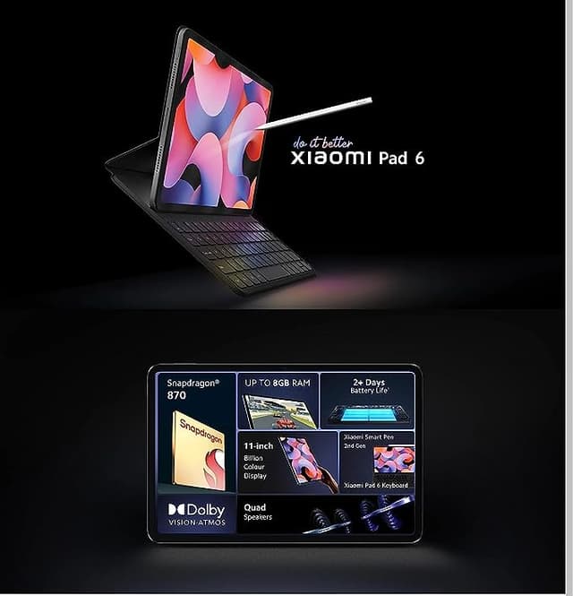 جهاز تابلت شاومي باد 6 بنظام أندرويد 11 بوصة رامات 8 جيجا – 256 جيجا تخزين Xiaomi Pad 6 Tablet