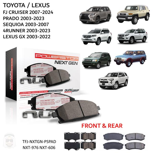 Toyota FJ Cruiser Prado Sequoia 4Runner Lexus GX - Front Carbon Fiber Ceramic Brake Pads by PowerStop NextGen - SW1hZ2U6MzE5ODgyOA==