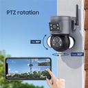 كاميرا مراقبة خارجية عن طريق الجوال بالطاقة الشمسية 360 درجة Inqmegapro 4MP Security Camera Outdoor 10X Optical Zoom