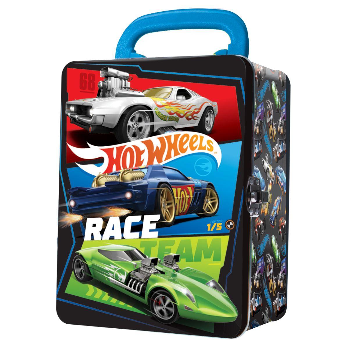 حقيبة تخزين سيارات هوت ويلز أسود 18 قطعة Hot Wheels Metal Car Storage Case Black