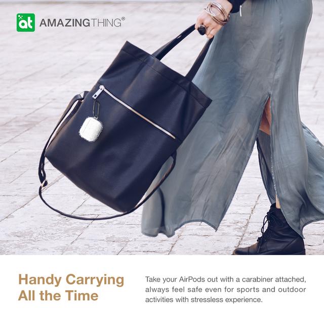 جراب سماعات ابل ايربودز 2021 المضادة للميكروبات من أميزنغ ثينغ لون فصي لامع At anti microbial quartz airpods case 2021