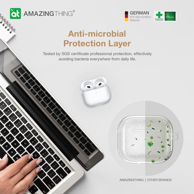 جراب سماعات ابل ايربودز 2021 المضادة للميكروبات من أميزنغ ثينغ لون فصي لامع At anti microbial quartz airpods case 2021 - SW1hZ2U6MTQ2MTkwNw==