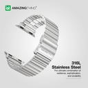 سوار ساعة ابل 44 و 42 و45و49 مم ستانلس ستيل لون فضي من أميزنغ ثينغ At titan stainless steel band for apple watch - SW1hZ2U6MTQ2Mjk0Mw==