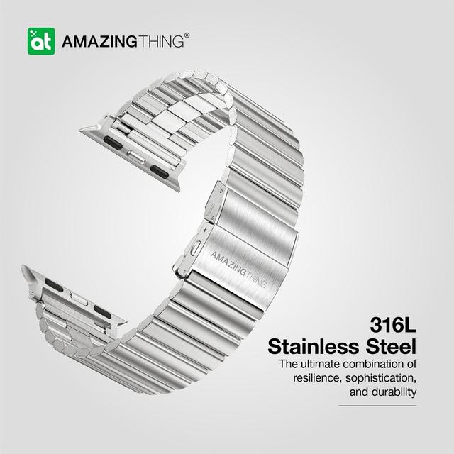 At Titan Stainless Steel Band For Apple Watch 49/45/44/42mm Silver - SW1hZ2U6MTQ2Mjk0Mw==