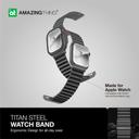 سوار ساعة ابل 44 و42 و45 و49 مم متموجتيتان ستانلس ستيل من أميزنغ ثينغ لون أسود At titan stainless steel band for apple watch - SW1hZ2U6MTQ2Mjk1MA==