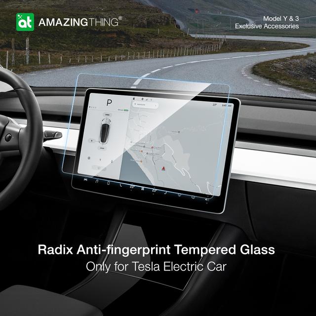 شاشة حماية زجاجية لشاشة تيسلا 3 وواي راديكس من أميزنغ ثينغ لون شفاف At tesla model 3 and y radix anti fingerprint clear glass - SW1hZ2U6MTQ2MTAwMw==