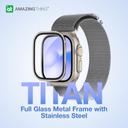 شاشة حماية زجاجية مع اطار معدني تيتانيوم  لساعة ابل الترا 49 مم من أميزنغ ثينغ At apple watch series ultra metal full glass impact shield 49mm metal full glass - SW1hZ2U6MTQ2MjMxNA==