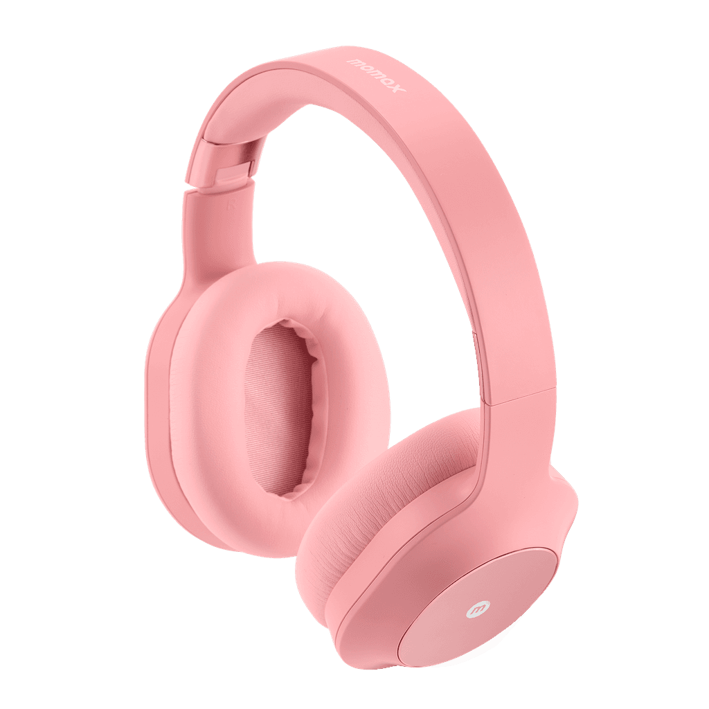 سماعات راس لاسلكية سبارك ماكس من موماكس لون وردي Momax spark max wireless over ear headphones