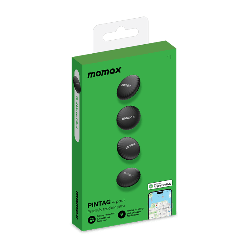 Momax pintag find my tracker (4pcs bundle pack) black