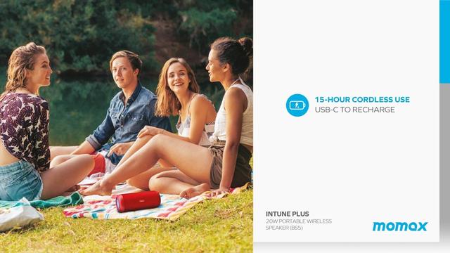 Momax intune plus bluetooth wireless speaker black