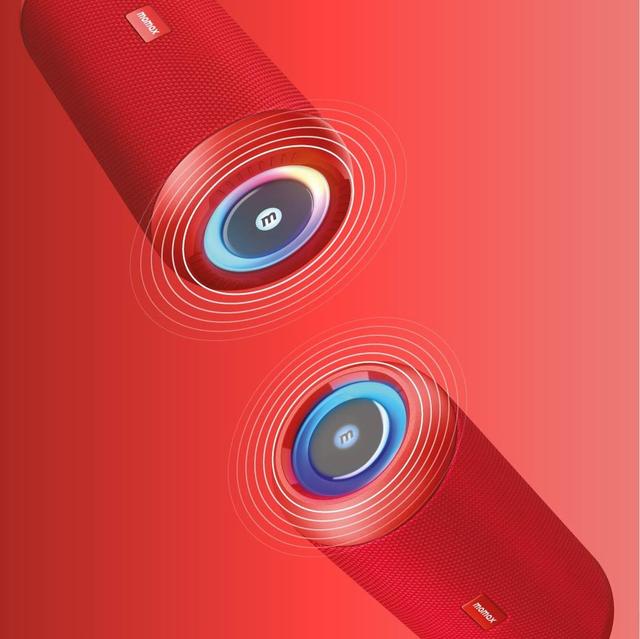 مكبر صوت بلوتوث لاسلكي اينتيون بلاس من موماكس لون أحمر Momax intune plus bluetooth wireless speaker - SW1hZ2U6MTQ2MjAzOQ==