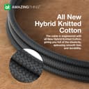 سلك شاحن ايفون لايتنينغ من يو اس بي سي ثاندر برو 3.2 أمبير 30 وات 1.1 متر لون أسود من أميزنغ ثينغ At thunder pro usb c to lightning