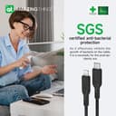 سلك شاحن ايفون لايتنينغ من يو اس بي سي ثاندر برو 3.2 أمبير 30 وات 1.1 متر لون أسود من أميزنغ ثينغ At thunder pro usb c to lightning