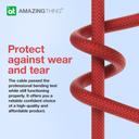 سلك شاحن ايفون لايتنينغ من يو اس بي سي ثاندر برو 3.2 أمبير 30 وات 1.1 متر لون أحمر من أميزنغ ثينغ At thunder pro usb c to lightning