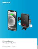 Momax rotating 15w qc 3 wireleess car mount black