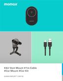 شاحن جوال للسيارة ستاند مغناطيسي جي ماغ مونت 2 15 وات من موماكس لون أسود Momax q.mag mount 2 15w magsafe wireless car mount - 298103