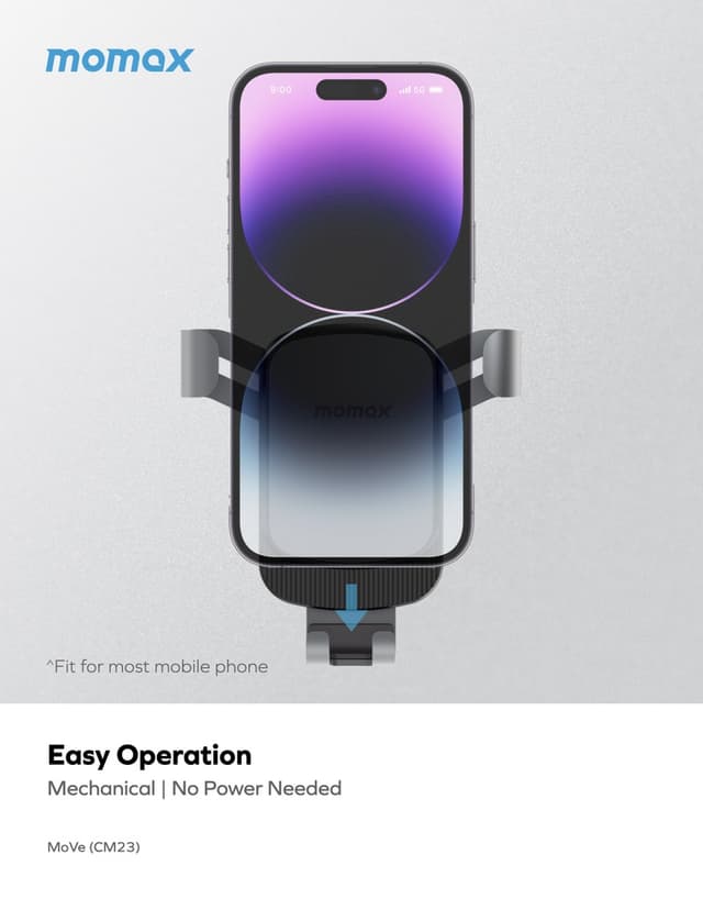 Momax move universal easy car mount space grey