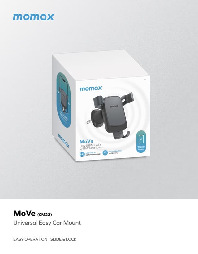 Momax move universal easy car mount space grey