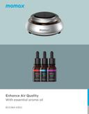 فواحة سيارة ايكو 360 تعمل بالطاقة الشمسية لون فضي من موماكس Momax eco360 solar car aroma diffuser