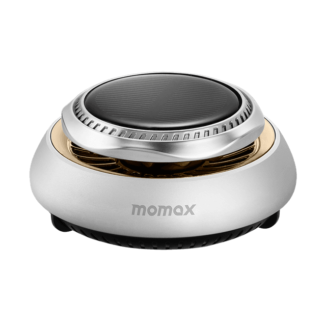 فواحة سيارة ايكو 360 تعمل بالطاقة الشمسية لون فضي من موماكس Momax eco360 solar car aroma diffuser - SW1hZ2U6MTQ2MjAwMQ==