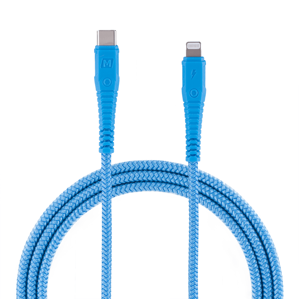 وصلة تايب سي الى لايتننغ 1.2 متر من موماكس لون أزرق Momax tough usb c to lightning  cable