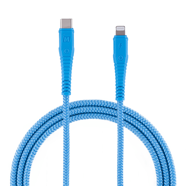 وصلة تايب سي الى لايتننغ 1.2 متر من موماكس لون أزرق Momax tough usb c to lightning  cable - SW1hZ2U6MTQ2MDY5Mw==