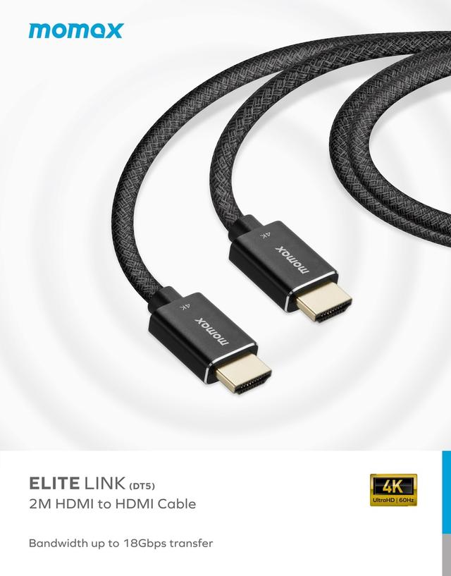 Momax elite link 4k hdmi to hdmi 2m cable black - SW1hZ2U6MTQ2MjExOQ==