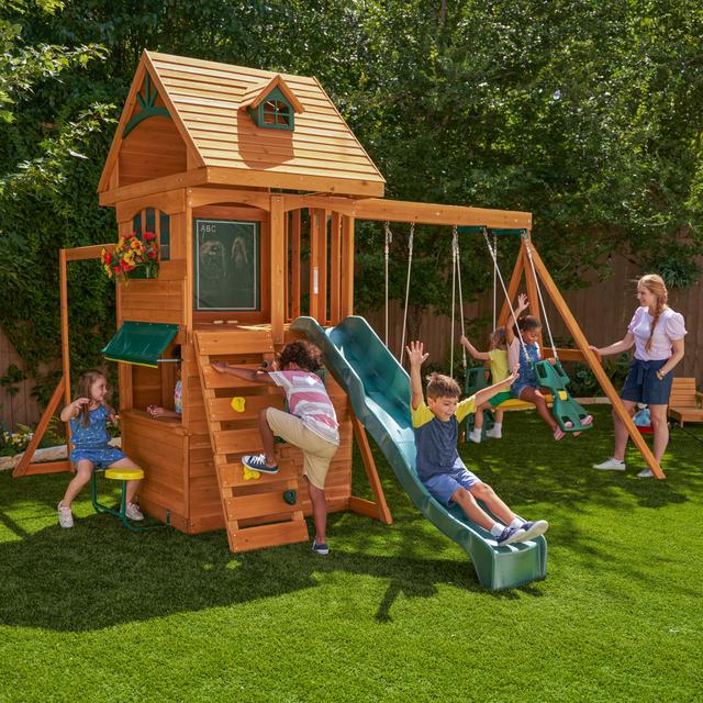 العاب اطفال خارجية + زحليطة ومرجوحة كيد كرافت ريدجفيو Kidkraft Ridgeview Outdoor Playset
