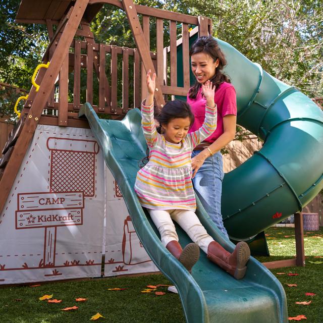 العاب اطفال خارجية + زحليطة ومرجوحة كيد كرافت رينجر ريتريت Kidkraft Ranger Retreat Outdoor Playset
