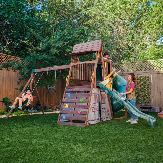 العاب اطفال خارجية + زحليطة ومرجوحة كيد كرافت رينجر ريتريت Kidkraft Ranger Retreat Outdoor Playset