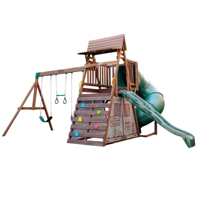العاب اطفال خارجية + زحليطة ومرجوحة كيد كرافت رينجر ريتريت Kidkraft Ranger Retreat Outdoor Playset