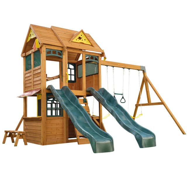 العاب اطفال خارجية + زحليطة ومرجوحة كيد كرافت اوفر لاند Kidkraft Overland Heights Outdoor Playset
