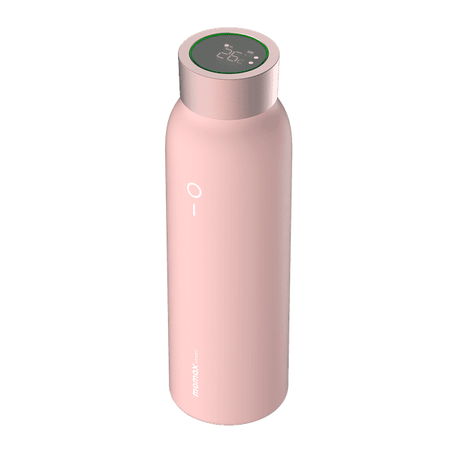 مطارة حافظة للحرارة ذكية لون وردي Momax smart bottle iot thermal drinkware