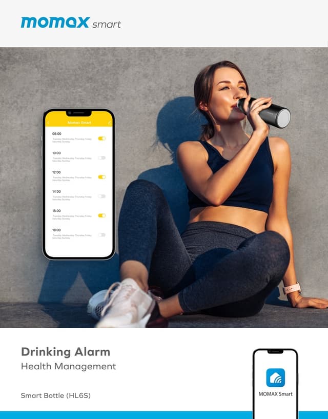 مطارة حافظة للحرارة ذكية لون وردي Momax smart bottle iot thermal drinkware