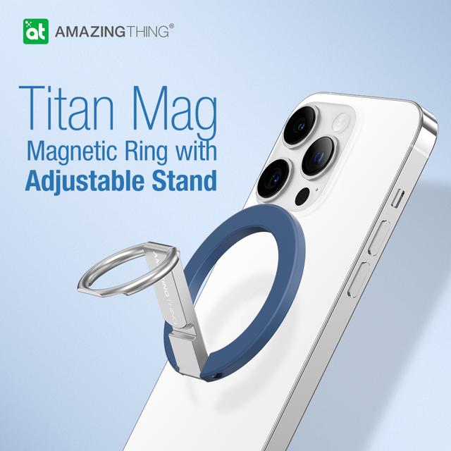 مسكة جوال مغناطيس حلقي متوافق مع ماغ سيف تيتان من أميزنغ ثينغ لون أزرق At titan magnetic phone ring - SW1hZ2U6MTQ1ODYyOQ==