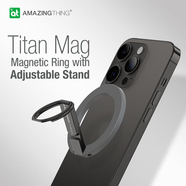 مسكة جوال مغناطيس حلقي متوافق مع ماغ سيف تيتان من أميزنغ ثينغ لون رمادي At titan magnetic phone ring - SW1hZ2U6MTQ2MjQxNQ==