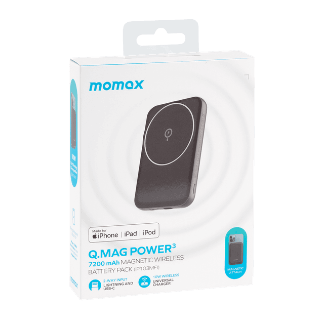 Momax q.mag power3 magsafe magnetic 7000mah power bank black - SW1hZ2U6MTQ2MTA0NA==