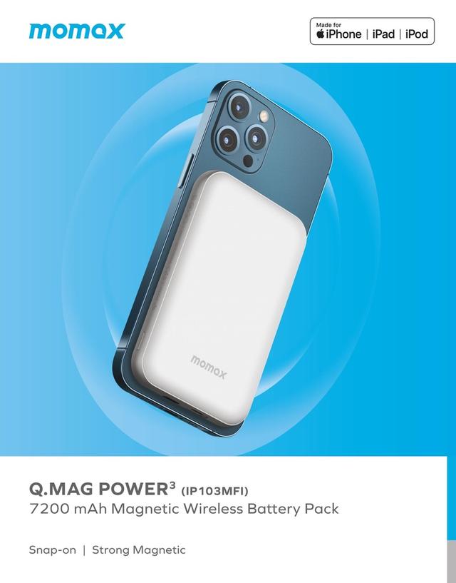 Momax q.mag power3 magsafe magnetic 7000mah power bank black - SW1hZ2U6MTQ2MTA0Ng==