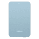 شاحن متنقل لاسلكي 10000 ميلي أمبير متوافق مع ماغ سيف كيو ماغ باور 7 من موماكس لون أزرق فاتح Momax q.mag power7 10000mah magsafe wireless power bank silver