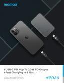 شاحن متنقل لاسلكي 10000 ميلي أمبير متوافق مع ماغ سيف كيو ماغ باور 7 من موماكس لون أزرق فاتح Momax q.mag power7 10000mah magsafe wireless power bank silver