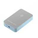 شاحن متنقل لاسلكي 10000 ميلي أمبير متوافق مع ماغ سيف كيو ماغ باور 7 من موماكس لون أزرق فاتح Momax q.mag power7 10000mah magsafe wireless power bank silver