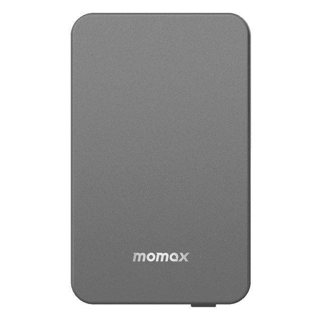 شاحن متنقل لاسلكي 10000 ميلي أمبير متوافق مع ماغ سيف كيو ماغ باور 7 من موماكس لون رمادي Momax magsafe wireless power bank