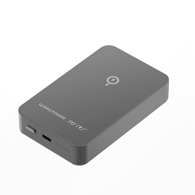 شاحن متنقل لاسلكي 10000 ميلي أمبير متوافق مع ماغ سيف كيو ماغ باور 7 من موماكس لون رمادي Momax magsafe wireless power bank