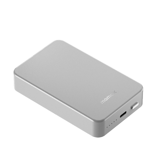 شاحن متنقل لاسلكي 10000 ميلي أمبير متوافق مع ماغ سيف كيو ماغ باور 7 من موماكس لون فضي Momax  magsafe wireless power bank - 298090