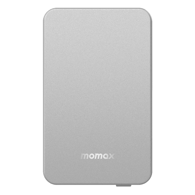 شاحن متنقل لاسلكي 10000 ميلي أمبير متوافق مع ماغ سيف كيو ماغ باور 7 من موماكس لون فضي Momax  magsafe wireless power bank - 298091